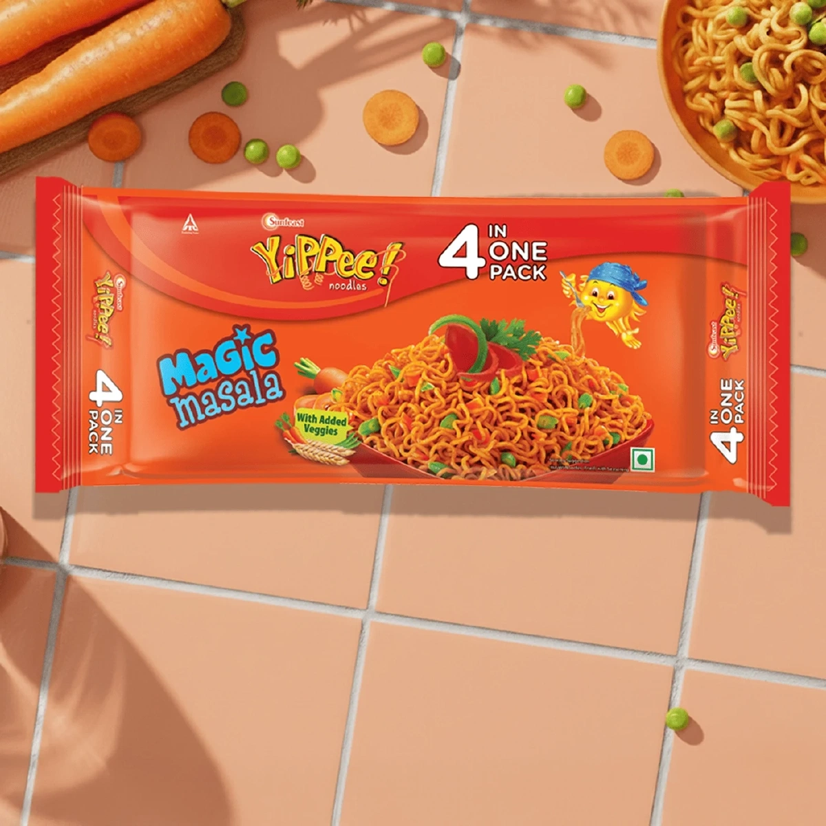 Yippee Magic Masala Noodles, 4 in 1