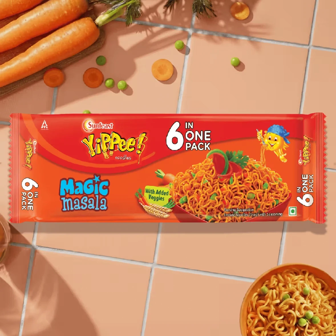 Yippee Magic Masala Noodles, 6 in 1