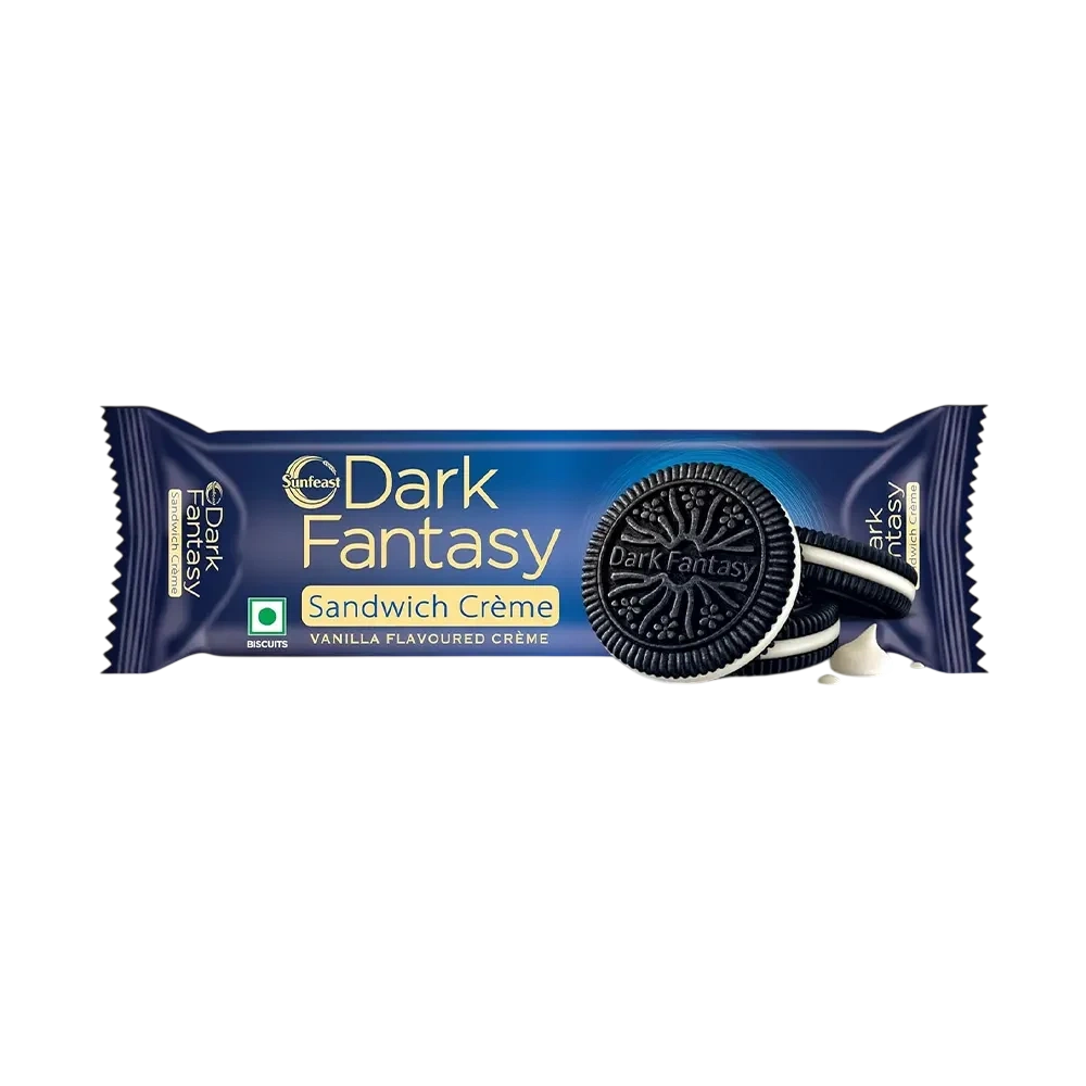 Dark Fantasy Vanilla Sandwich Crème Biscuits